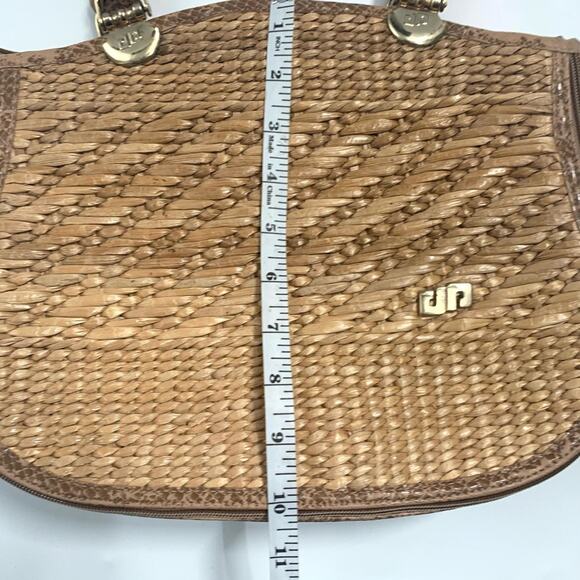 Viintage Pier Giorgio Straw  Coastal Grandma 3 Tone Handbag Made In Italy - Picture 10 of 14